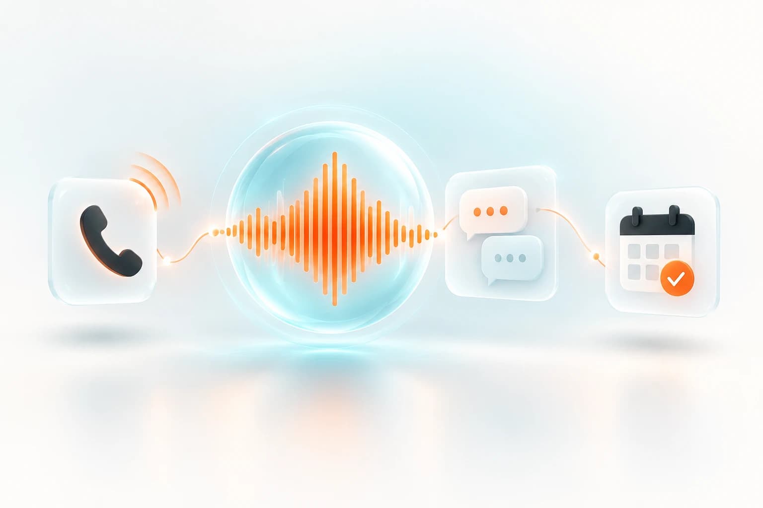 Project Setter voice AI concept connecting an incoming call with conversation and booking